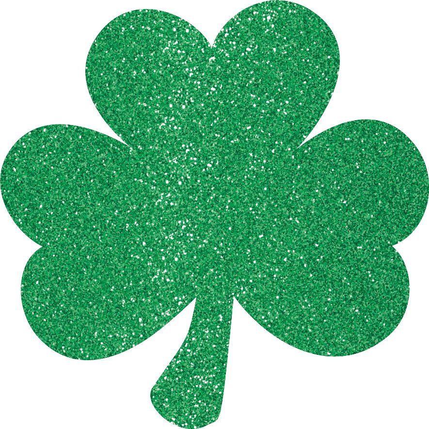Shamrock Table & Wall Cutout Decorations, Green, 7-in, 10-pk, for St. Patrick's Day Front_Flat