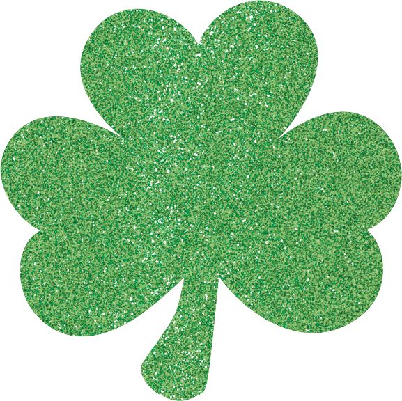 Shamrock Table & Wall Cutout Decorations, Green, 7-in, 10-pk, for St. Patrick's Day Front_Flat
