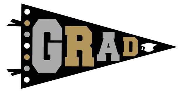 Découpes remise de diplôme, noir, argent et or, paq. 30 Front_Flat