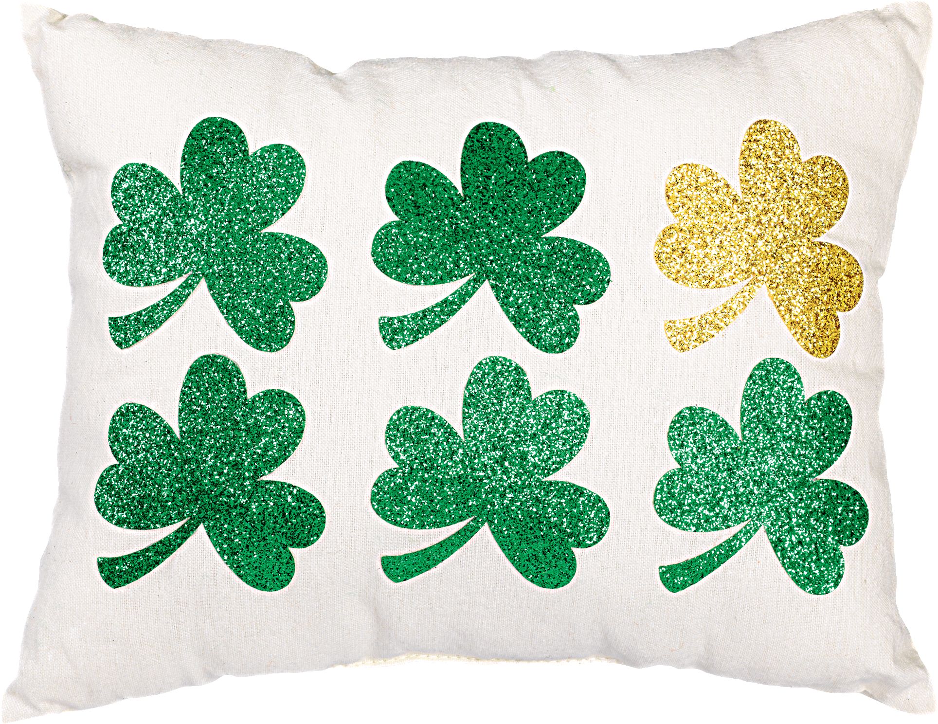Glitter Shamrock Pillow Front_Flat