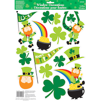 Leprechaun Cling Decals, 13-pk Front_Flat