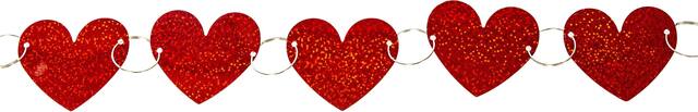 Guirlande à anneaux coeurs prismatiques CloseUp