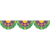 Hanging Bunting Garland Banner Decoration, Green/Purple, 11-ft, for Mardi Gras Front_Flat
