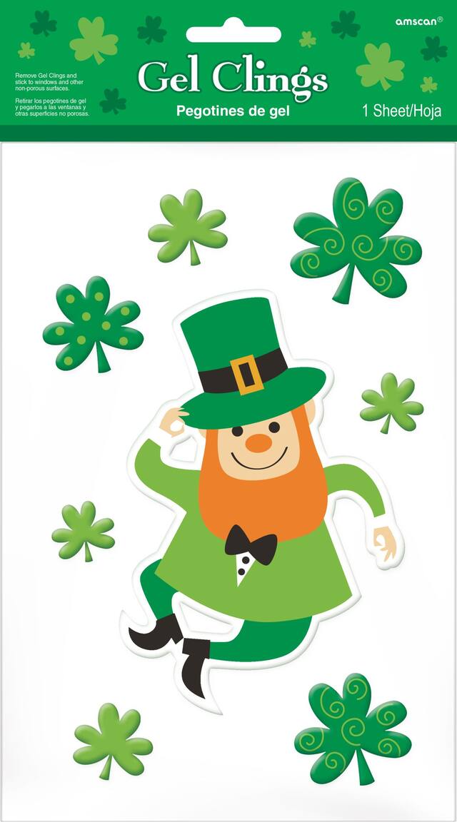 Leprechaun Gel Cling Decals, 8-pk Front_Flat