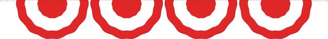 Hanging Bunting Garland Banner Decoration, Red/White, 11-ft, for Canada Day Front_Flat