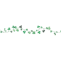 Shamrock Wire Hanging Tinsel Garland Banner Decoration, Green, 12-ft, for St. Patrick's Day Decoration Front_Flat