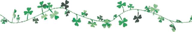 Shamrock Wire Hanging Tinsel Garland Banner Decoration, Green, 12-ft, for St. Patrick's Day Decoration Front_Flat