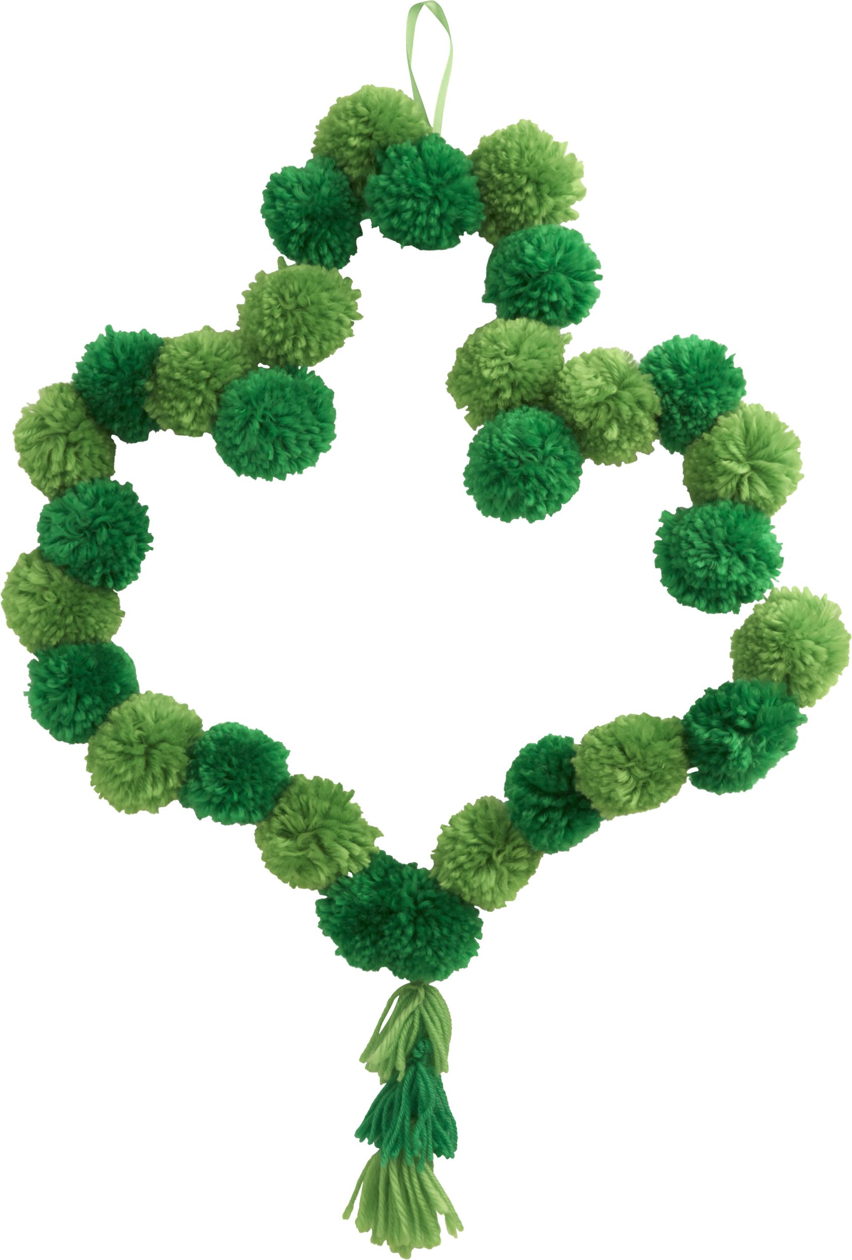 Shamrock Pom-Pom Wreath Front_Flat