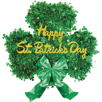 Deluxe Tinsel Shamrock Decoration Front_Flat