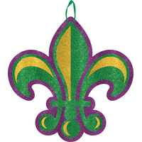 Affiche étincelante fleur de lys du Mardi Gras Front_Flat