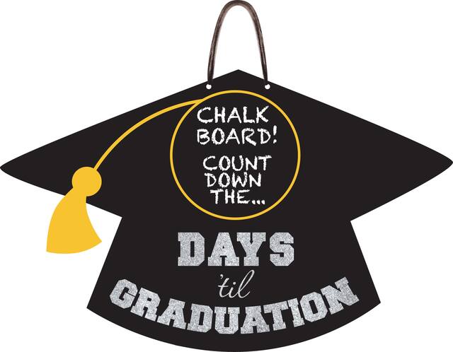 Graduation Countdown Chalkboard Sign Front_Flat
