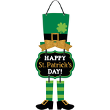 Affiche empilable farfadet de la Saint-Patrick, vert/noir/or Front_Flat