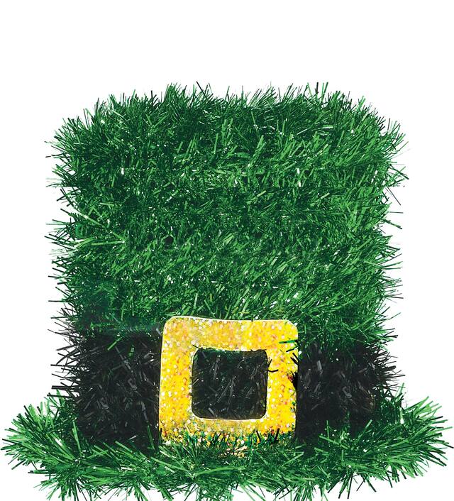 3D Tinsel Leprechaun Hat Front_Flat