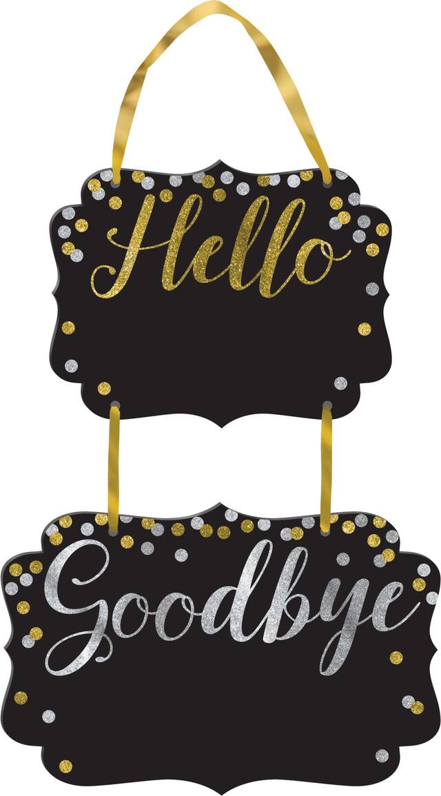 Glitter Hello Goodbye Chalkboard Sign Front_Flat