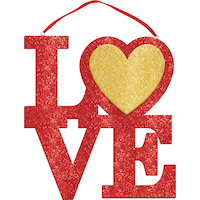 Glitter Red Love Block Letter Sign Front_Flat
