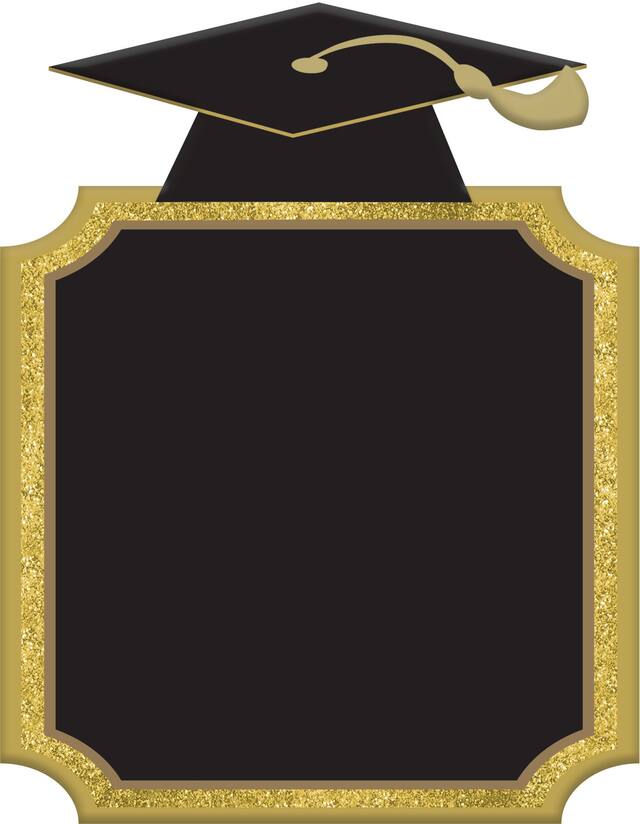 Affiche tableau noir du diplômé or Front_Flat