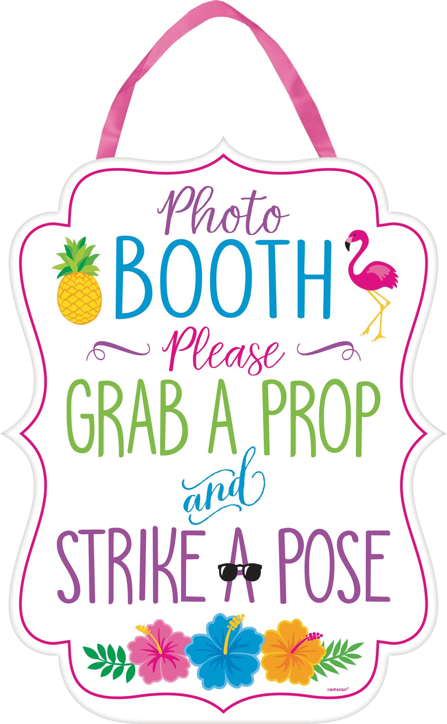 Tropical Photo Booth Sign, 15-in Front_Flat
