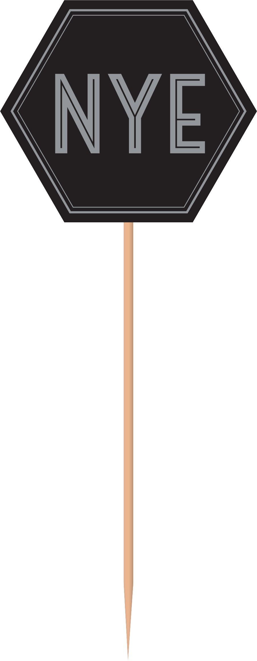 Black, Gold & Silver New Year's Eve Bar Decorating Kit, 29-pc Front_Flat