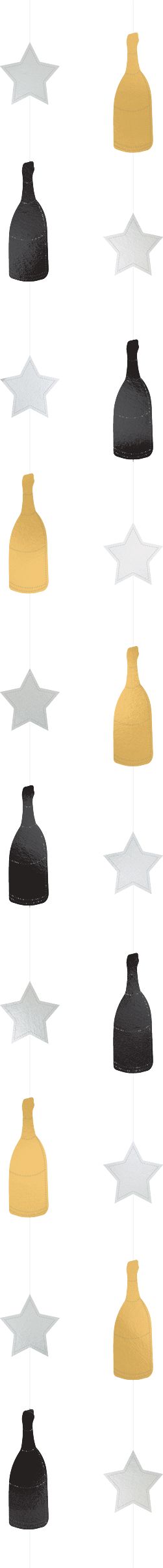 Black, Gold & Silver New Year's Eve Bar Decorating Kit, 29-pc Front_Flat