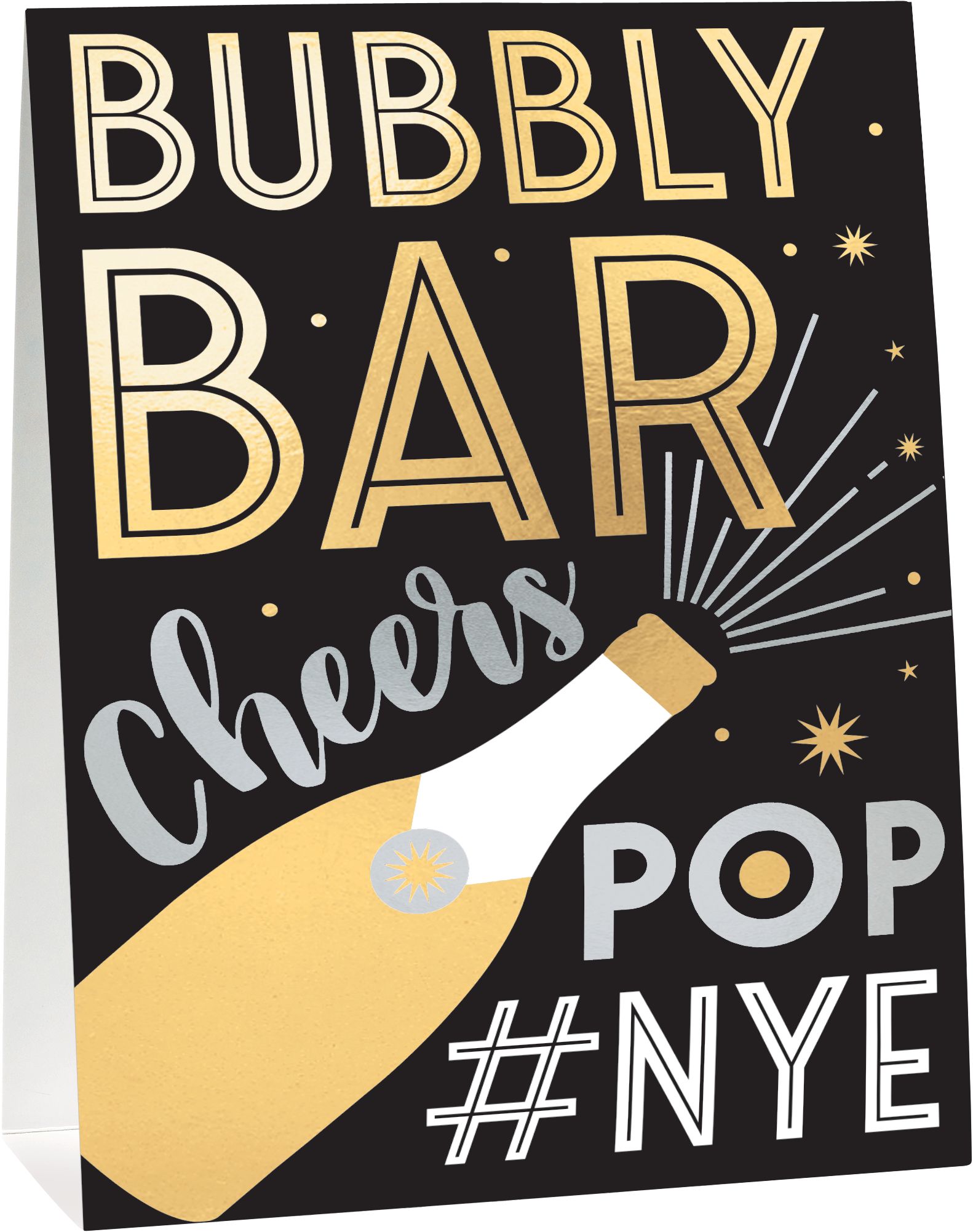 Black, Gold & Silver New Year's Eve Bar Decorating Kit, 29-pc Front_Angled_Right