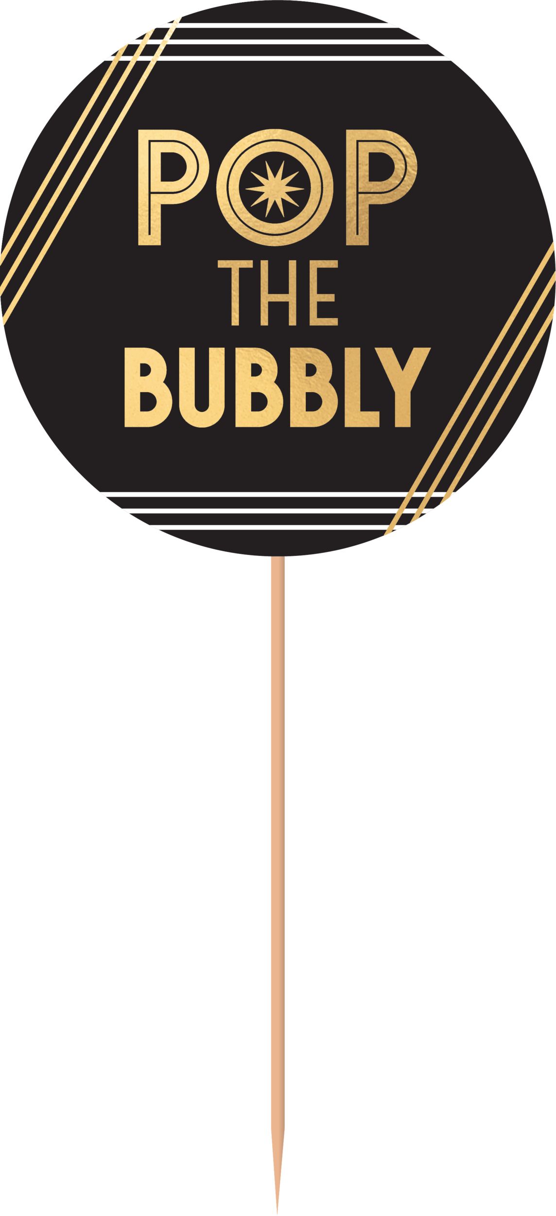 Black, Gold & Silver New Year's Eve Bar Decorating Kit, 29-pc Front_Flat