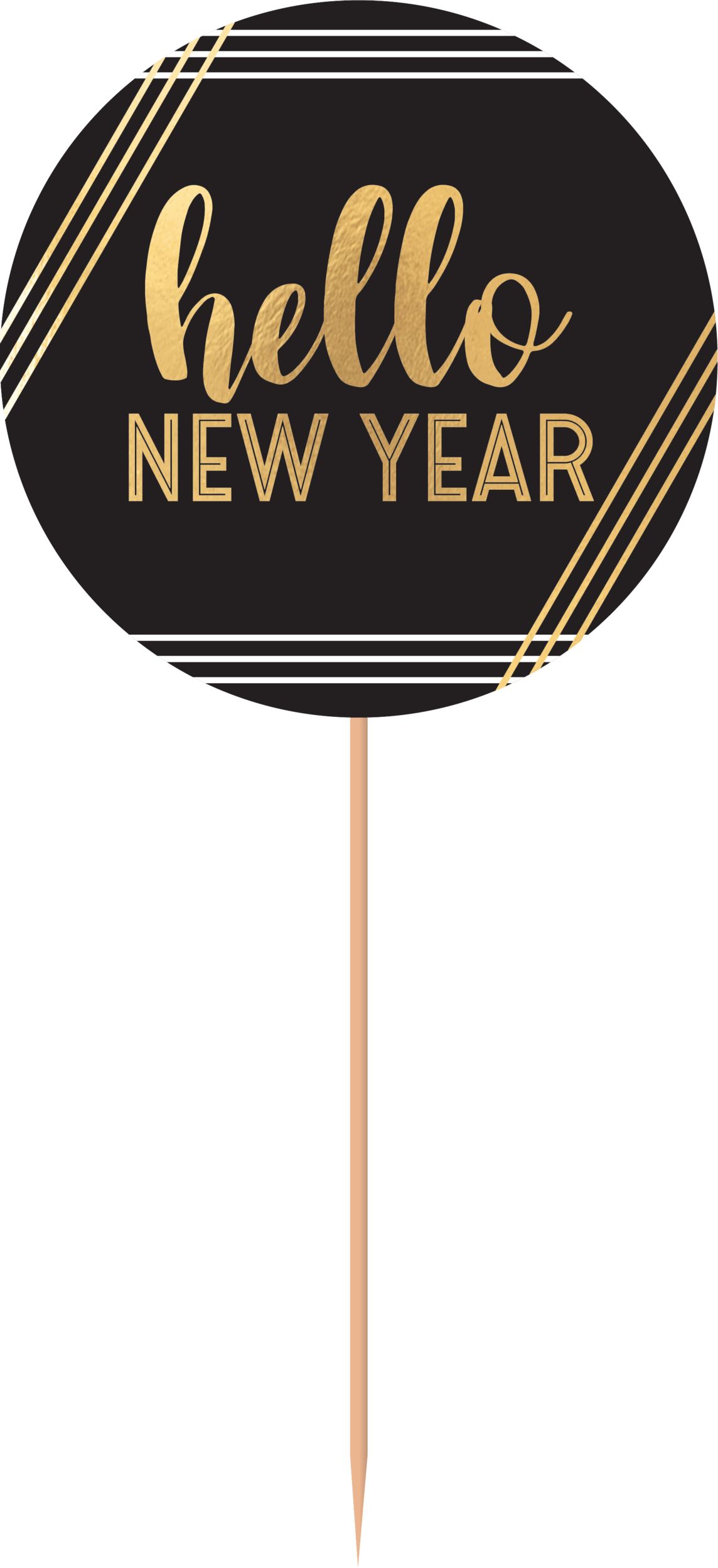 Black, Gold & Silver New Year's Eve Bar Decorating Kit, 29-pc Front_Flat