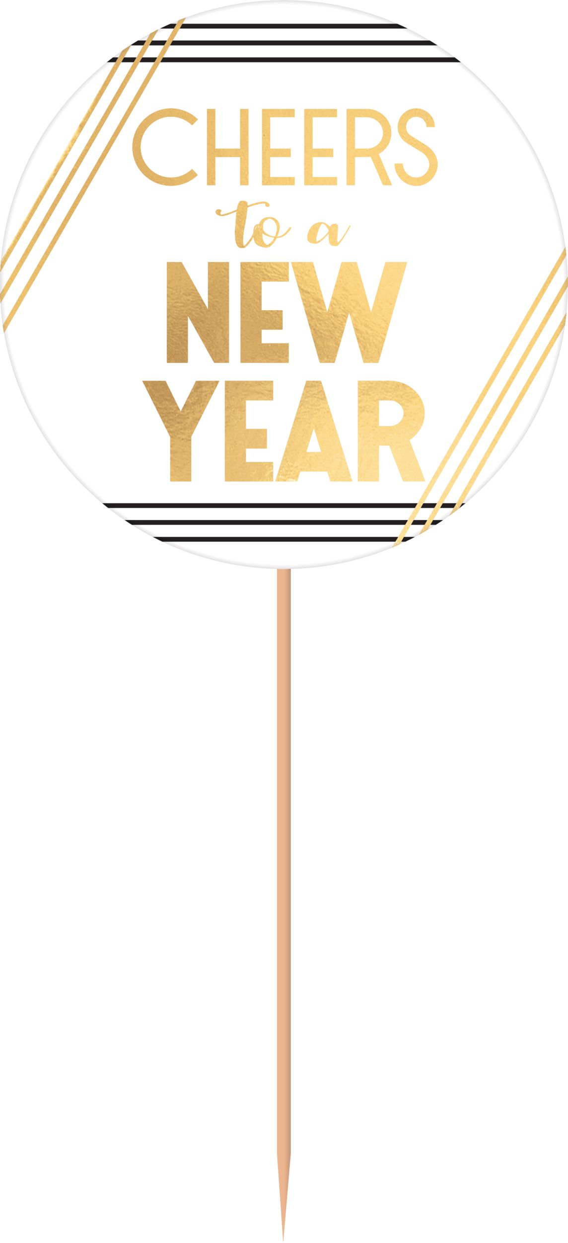 Black, Gold & Silver New Year's Eve Bar Decorating Kit, 29-pc Front_Flat