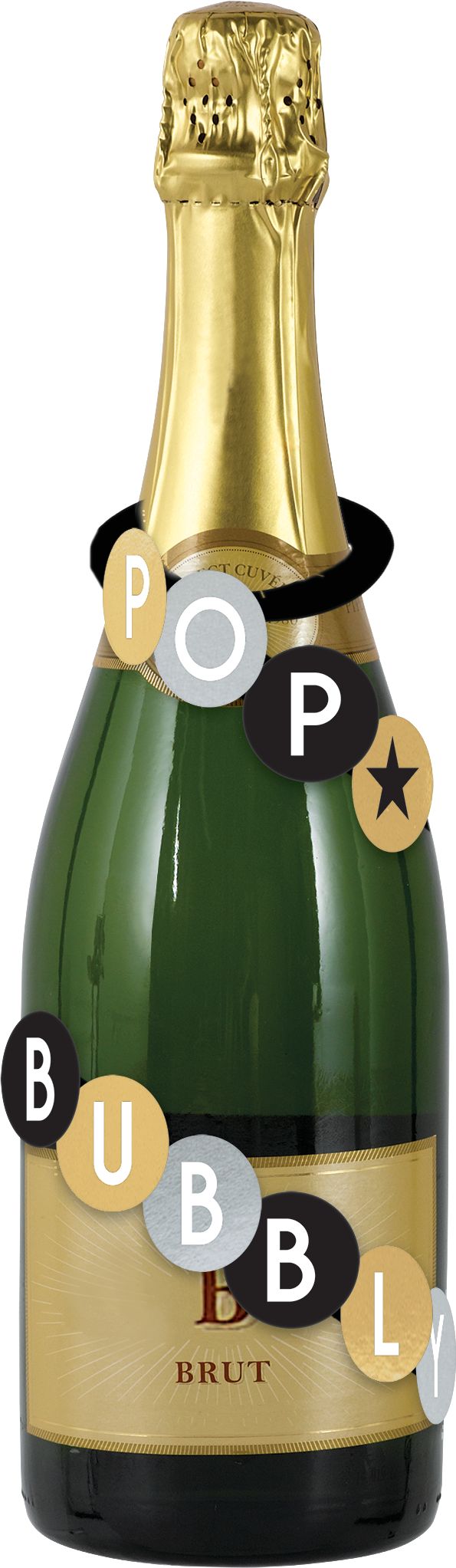 Black, Gold & Silver New Year's Eve Bar Decorating Kit, 29-pc Front_Flat