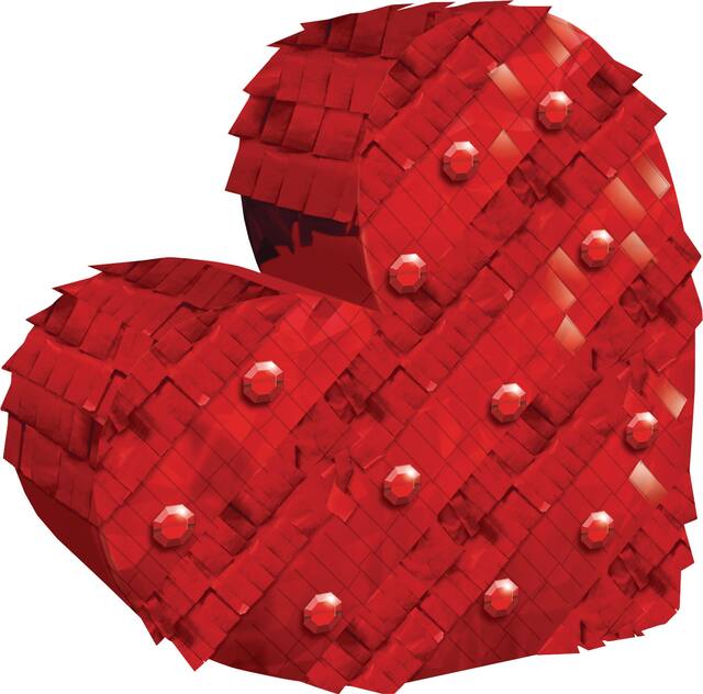 Mini Heart Pinata Decoration Overhead_Plunge