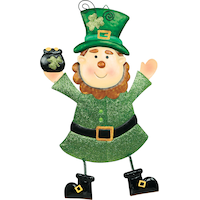 Cheery Leprechaun Metal Hanging Sign Front_Flat
