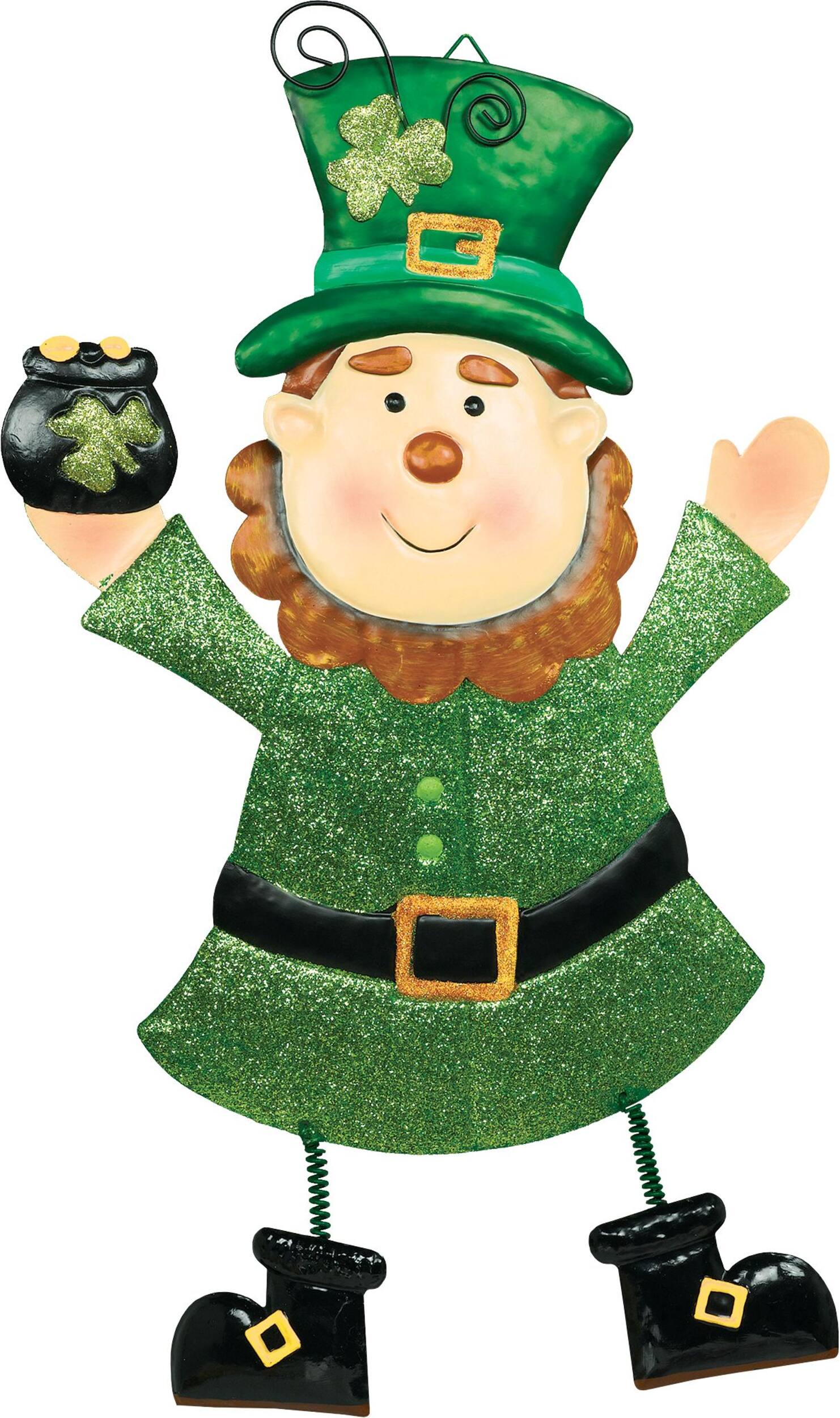 Cheery Leprechaun Metal Hanging Sign Front_Flat