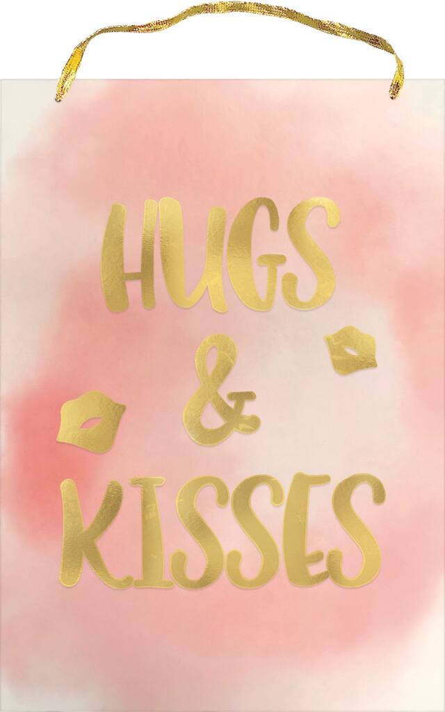 Metallic Hugs & Kisses Sign Front_Flat