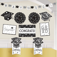 Grid Graduation Room Decorating Kit, 10-pc Front_Flat