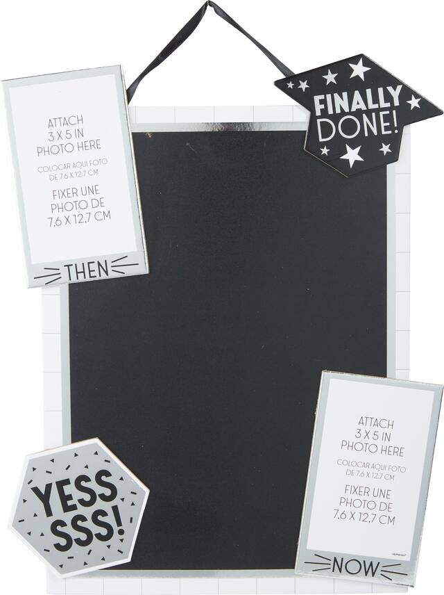 Grid Graduation Chalkboard Easel Sign Front_Flat