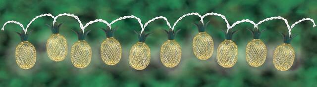 Pineapple LED Light Up String Lights Hanging Decoration, Yellow, 5.5-ft, 10 Lights, for Summer Party Overhead_Flat