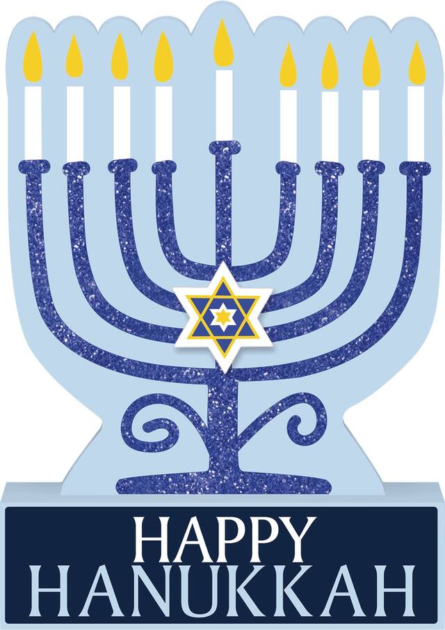 Happy Hanukkah Menorah Sign Front_Flat