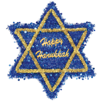 Blue & Gold Tinsel Star of David Front_Flat