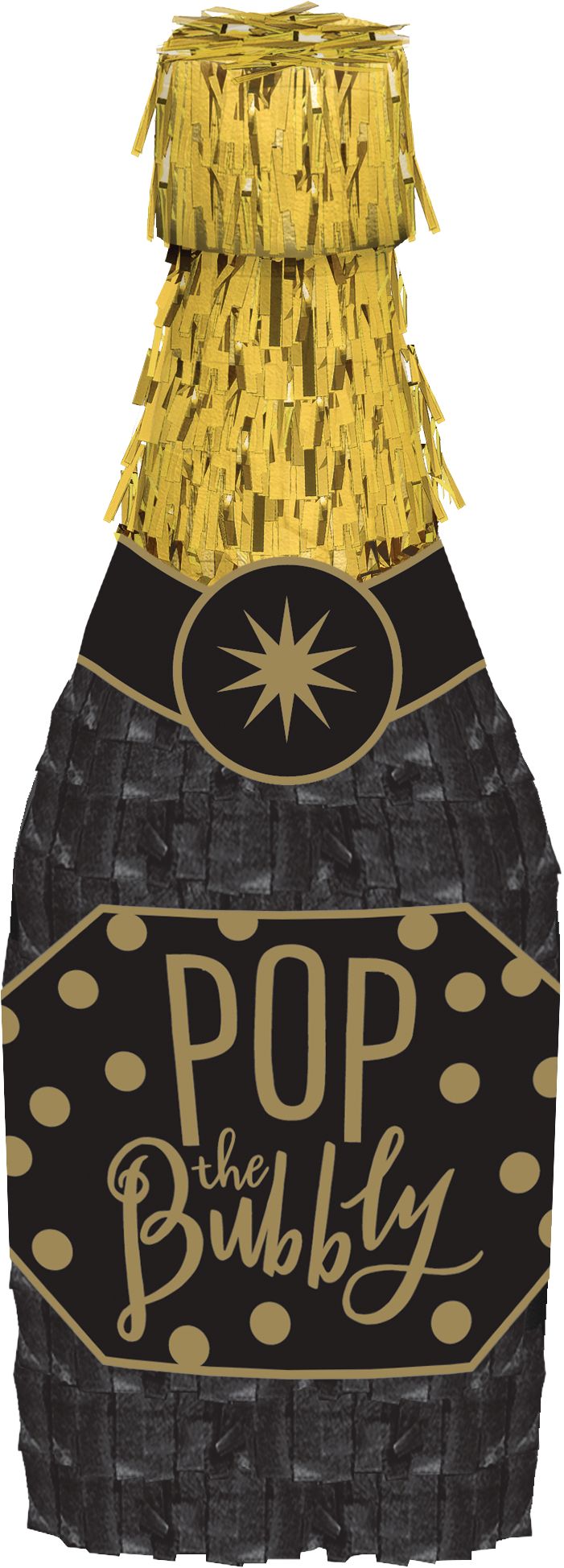 Mini Champagne Bottle Decoration Front_Flat