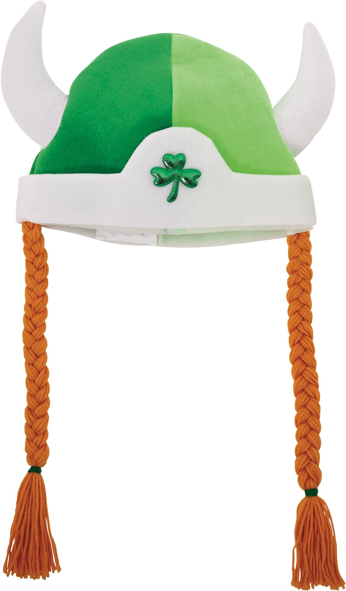 Shamrock Viking Hat with Braids Front_Flat