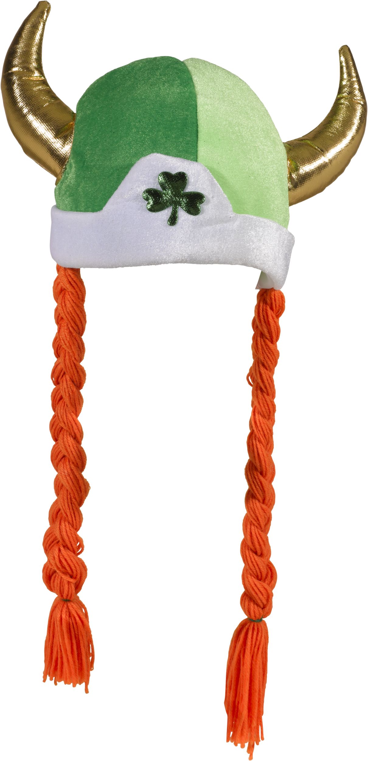 Shamrock Viking Hat with Braids Front_Flat