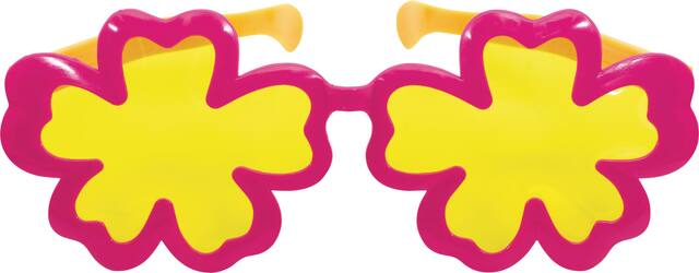 Hibiscus Flower Wearable Sunglasses, Pink/Yellow, One Size, for Summer Party Front_Elevated