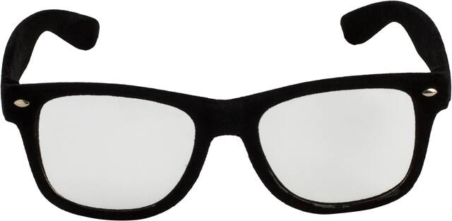 Nerd Wearable Sunglasses, Black, One Size, for Birthday Party/Halloween Front_Elevated