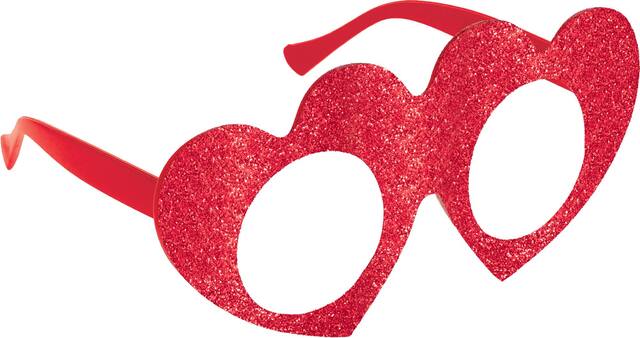 Lunettes étincelantes de la Saint-Valentin rouges Front_Angled_Right