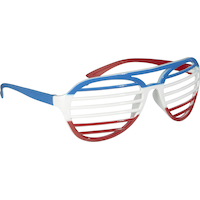 Red, White & Blue Shutter Glasses Front_Angled_Right