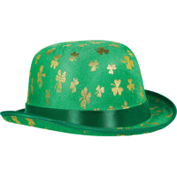 Shamrock Derby Cowboy Hat, Green/Gold, One Size, for St. Patrick's Day Hat