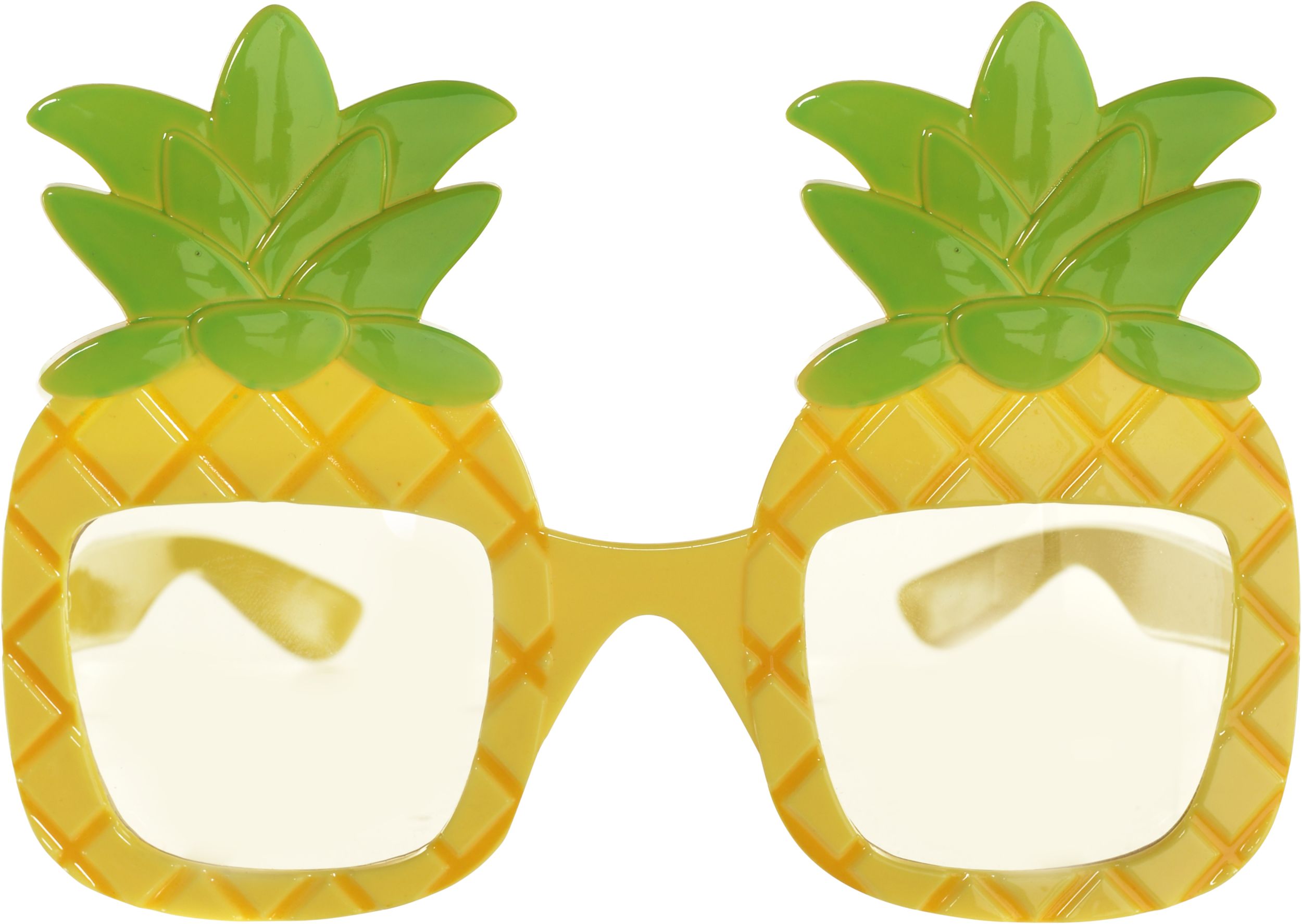 Pineapple Wearable Sunglasses, Yellow/Green, One Size, for Summer Party Front_Flat