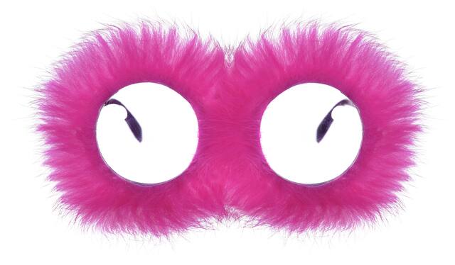 Lunettes à fourrure rose Front_Flat
