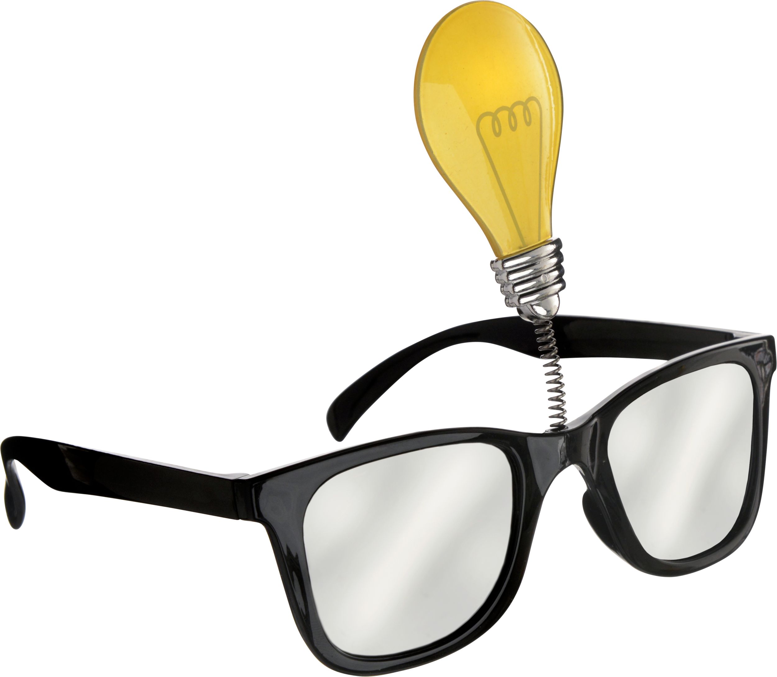 Idea Light Bulb Wearable Sunglasses, Black/Yellow, One Size, for Birthday Party/Halloween Front_Angled_Right
