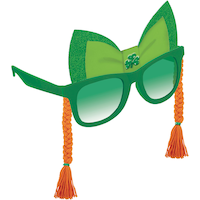 St. Patrick's Day Sunglasses with Braids Front_Three_Fourths_Angled_Right