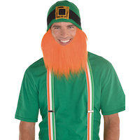 Leprechaun Beanie with Beard Front_Flat
